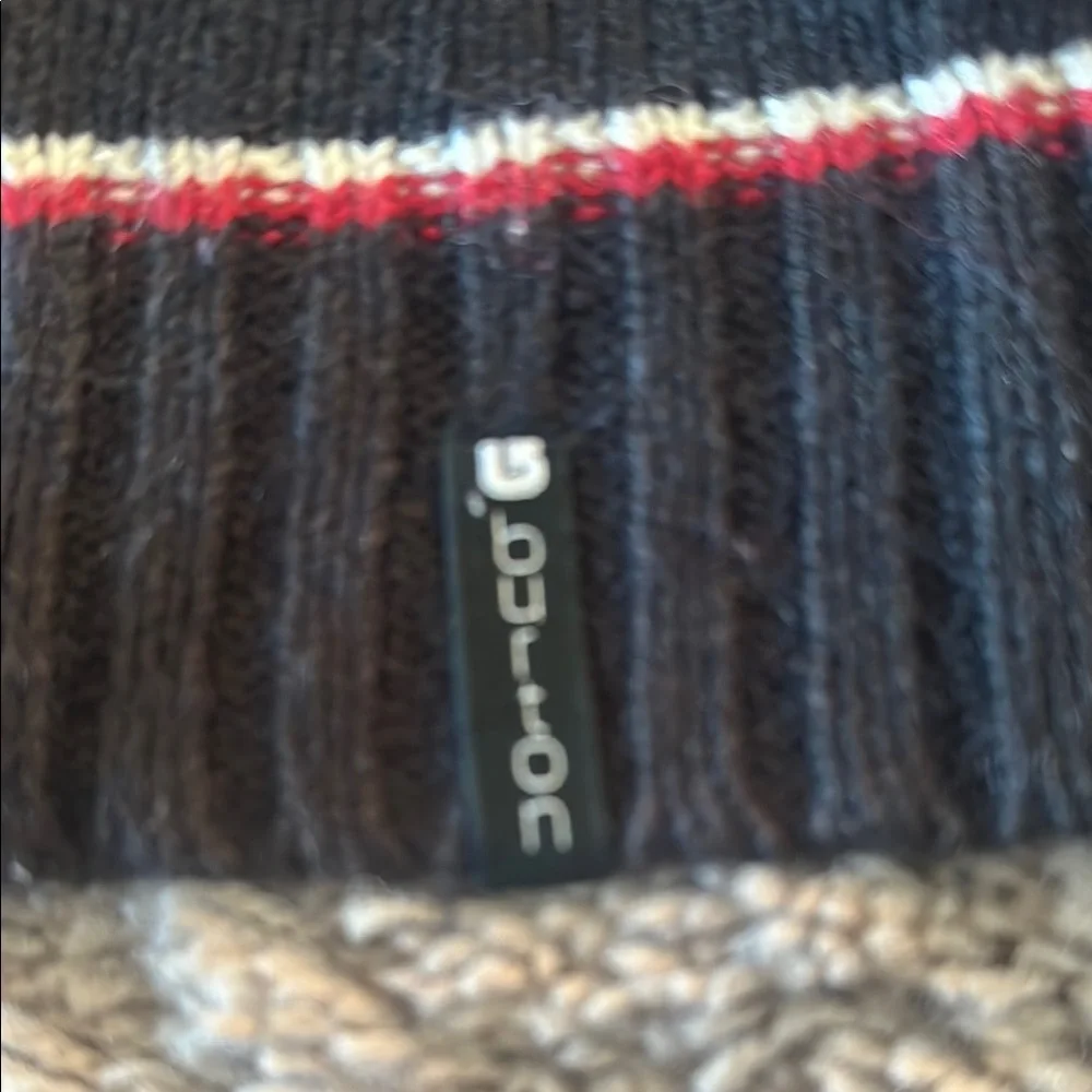 Burton Black and Red Patterned Hooded Sweater size medium - Picture 2 of 4